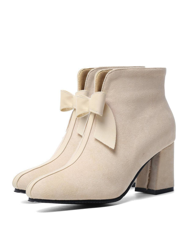 Stivali corti retrò in peluche caldi e solidi