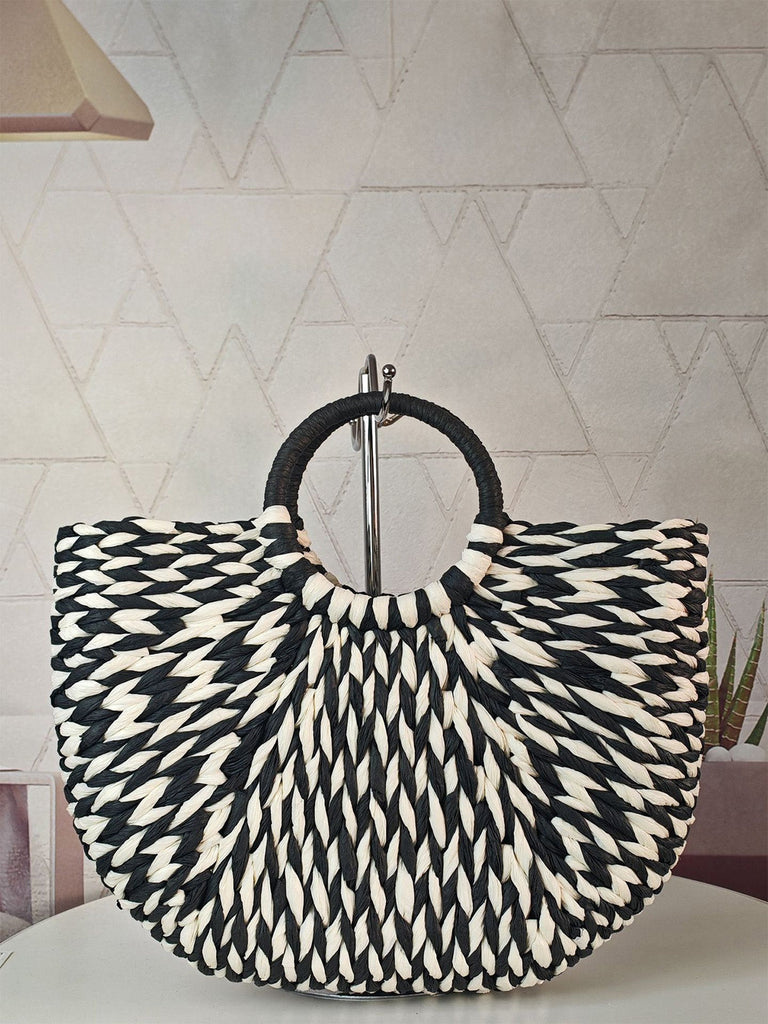 Handwoven Straw Beach Tote Bag