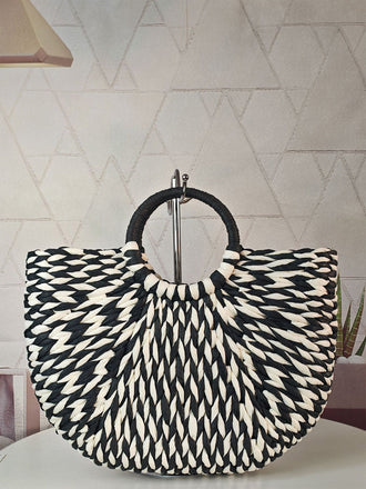 Handwoven Straw Beach Tote Bag