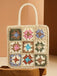 Borsa Bohemian Patchwork Woven Uncinetto - Colore Crema 2