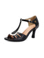 Scarpe con Tacco Spuntate Traforate Color Block con Cinturino a T