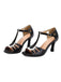 Peep Toe Hollow Out Color Block Strappy Heels 2