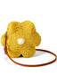 Borsa a Tracolla Gialla Intrecciata a Mano a Forma di Fiore