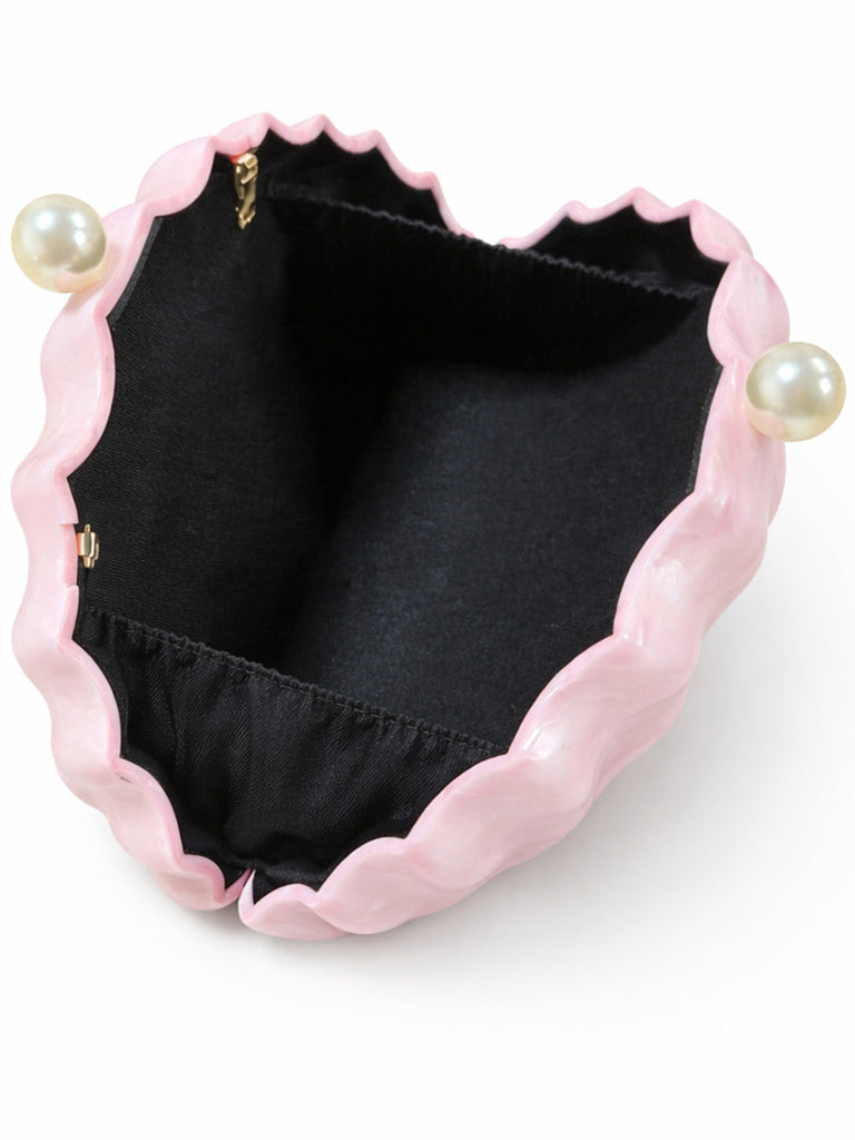 Pochette Vintage in Acrilico con Perle e Conchiglie 5