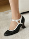 Scarpe Vintage a Punta con Tacco Cono Elegante 5