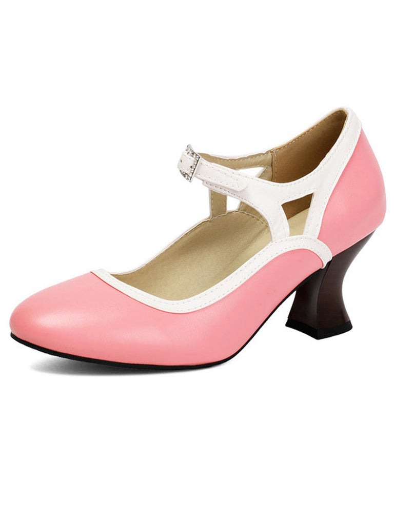 Scarpe Vintage a Punta con Tacco Cono Elegante 6