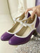 Scarpe Vintage a Punta con Tacco Cono Elegante 18