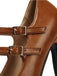 Scarpe Bordeaux in Pelle Tacco Largo Mary Jane 16