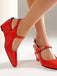 Scarpe Nero Faux in Pelle Pointed-toe Wedge-heeled con Buckles 12