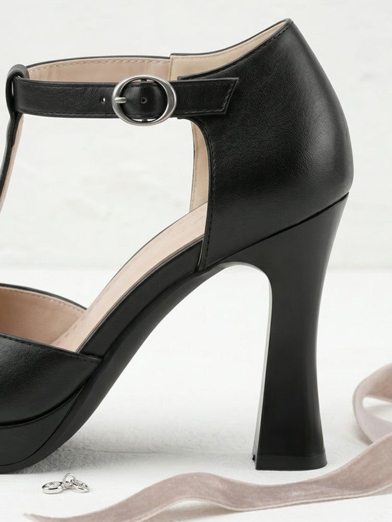 Elegant Black Vintage Retro Shoes 4
