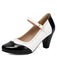 Scarpe Mary Jane in Vernice Colorblock Tacco Grosso 5