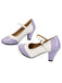 Scarpe Mary Jane in Vernice Colorblock Tacco Grosso 12