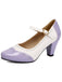 Scarpe Mary Jane in Vernice Colorblock Tacco Grosso 11