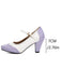 Scarpe Mary Jane in Vernice Colorblock Tacco Grosso 15