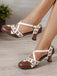 Scarpe Mary Jane Bicolore con Cinturini Incrociati Tacco Basso 10