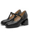 Scarpe Mary Jane con Cinturino a T Fibbia Tacco a Cono 7