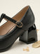 Scarpe Mary Jane con Cinturino a T Fibbia Tacco a Cono 10