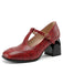 Scarpe Mary Jane con Cinturino a T Fibbia Tacco a Cono 2