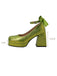 Scarpe Mary Jane con Plateau Fiocco Tacco a Blocco Anni '70 3