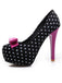 Scarpe con Tacco a Spillo a Pois con Fiocco in Tela 3