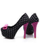 Scarpe con Tacco a Spillo a Pois con Fiocco in Tela 6