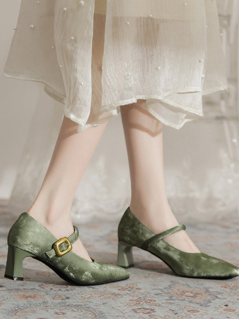 Elegant Green Vintage Retro Shoes 3