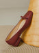 Ballerine Bordeaux Vintage con Fiocco Punta Quadrata Slip-On 6