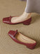 Ballerine Bordeaux Vintage con Fiocco Punta Quadrata Slip-On 4