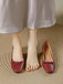 Ballerine Bordeaux Vintage con Fiocco Punta Quadrata Slip-On 5