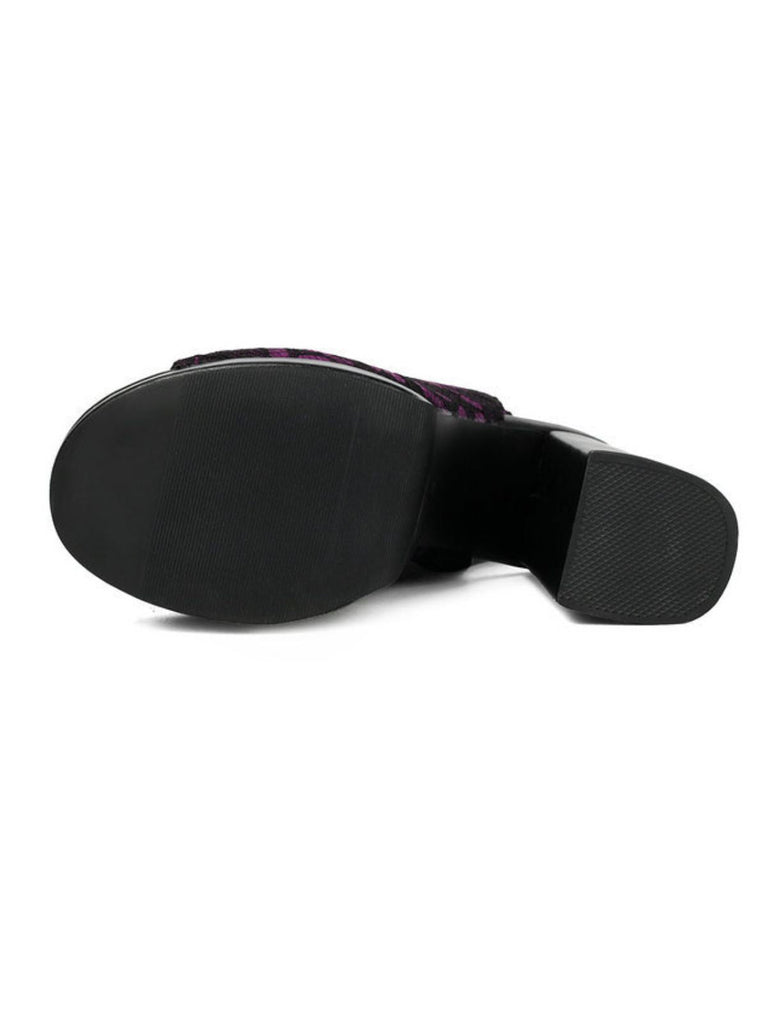 Scarpe Nero in Pizzo Open Toe con Allacciatura Tacco Largo 6