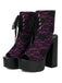 Scarpe Nero in Pizzo Open Toe con Allacciatura Tacco Largo 8