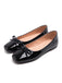 Ballerine vintage con fiocco e punta quadrata e finitura in PU