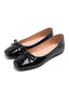 Ballerine in Ecopelle con Punta Quadrata e Fiocco Vintage