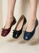 Ballerine vintage con fiocco e punta quadrata e finitura in PU 2