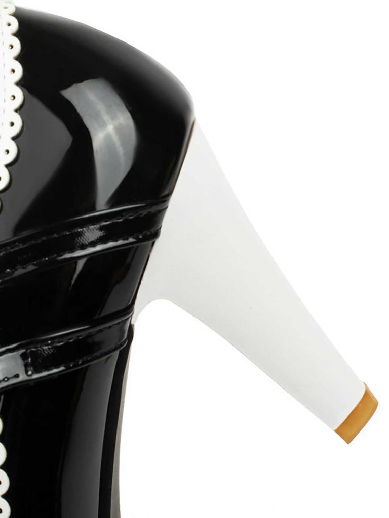Scarpe Mary Jane retrò con tacchi alti spessi