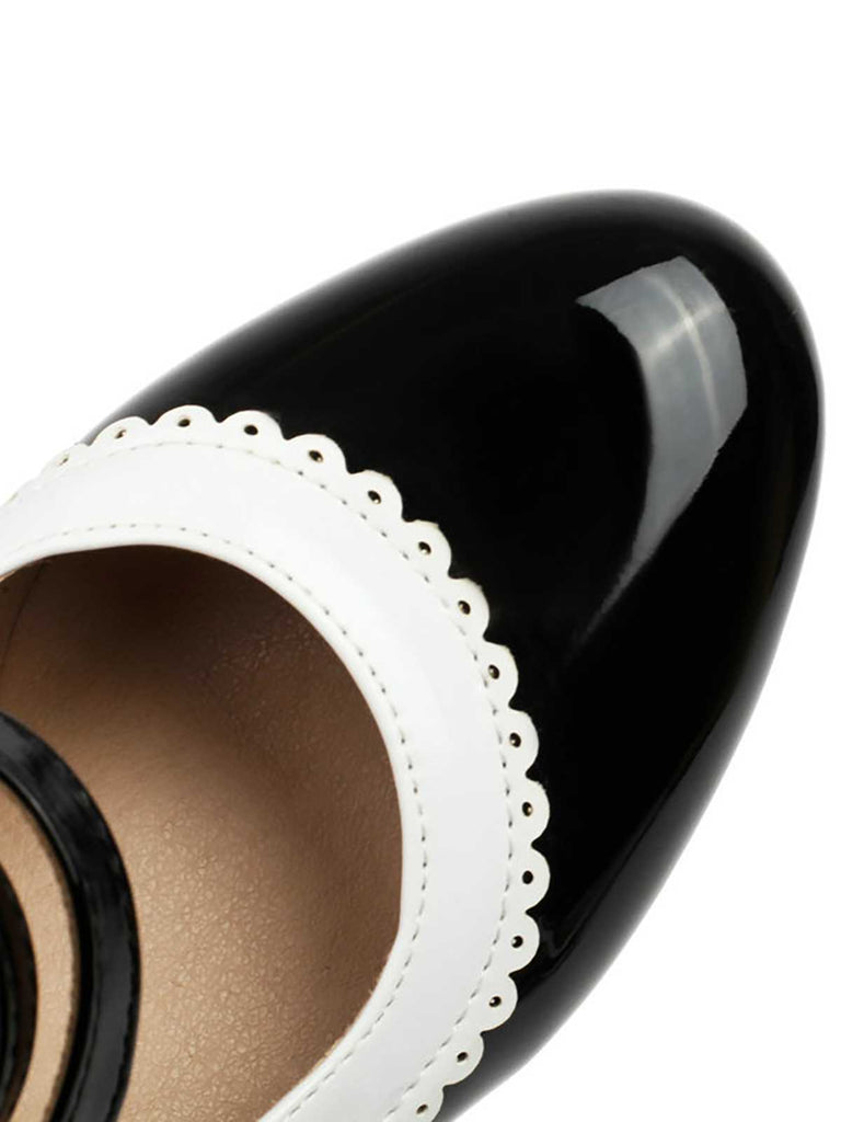 Scarpe Mary Jane retrò con tacchi alti spessi
