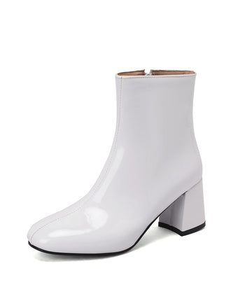 Stivaletti con tacco a blocco in vernice natalizia retrò