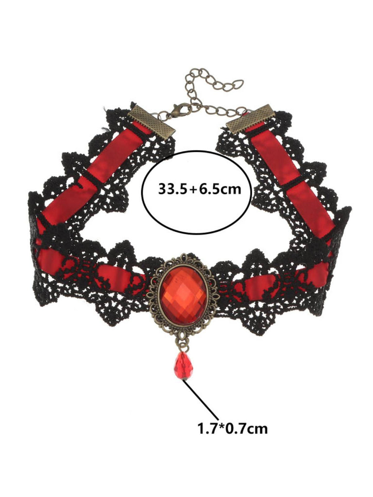 Collana in pizzo retrò nero di Halloween