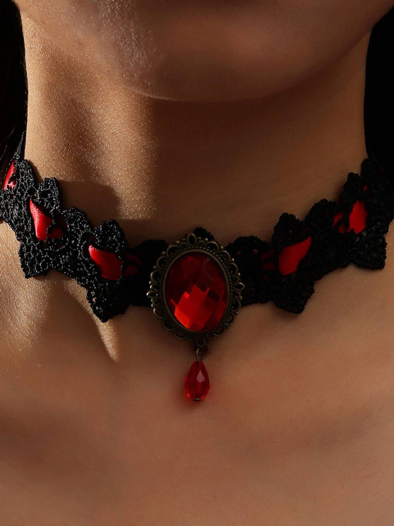 Collana in pizzo retrò nero di Halloween