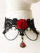 Collana di pizzo con fiore di rosa 3D di Halloween