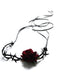 Collana in velluto con fiori di flanella e rosa retrò
