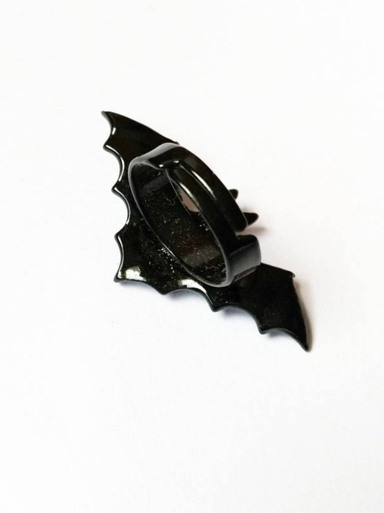 Anello in lega a forma di pipistrello retrò nero