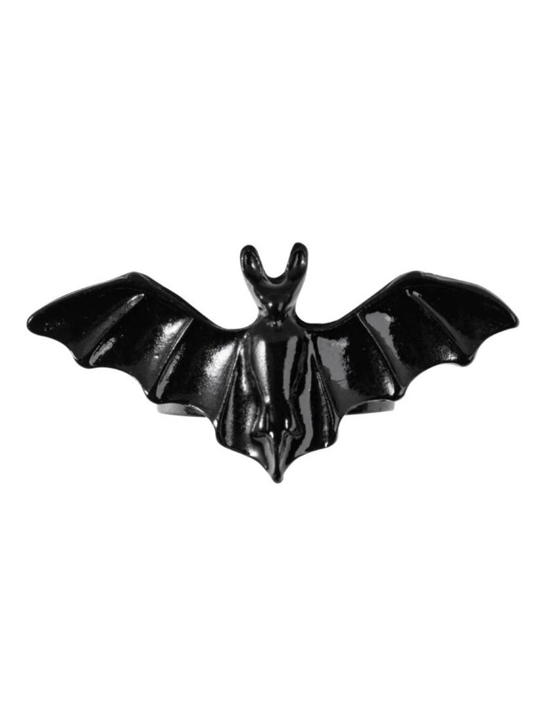 Anello in lega a forma di pipistrello retrò nero
