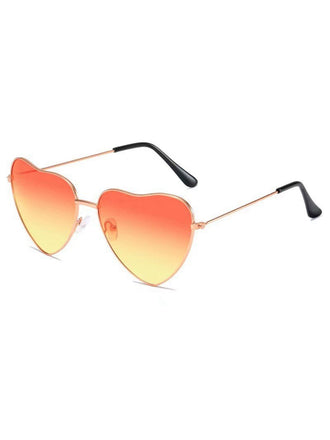 Occhiali da sole con montatura a cuore in metallo