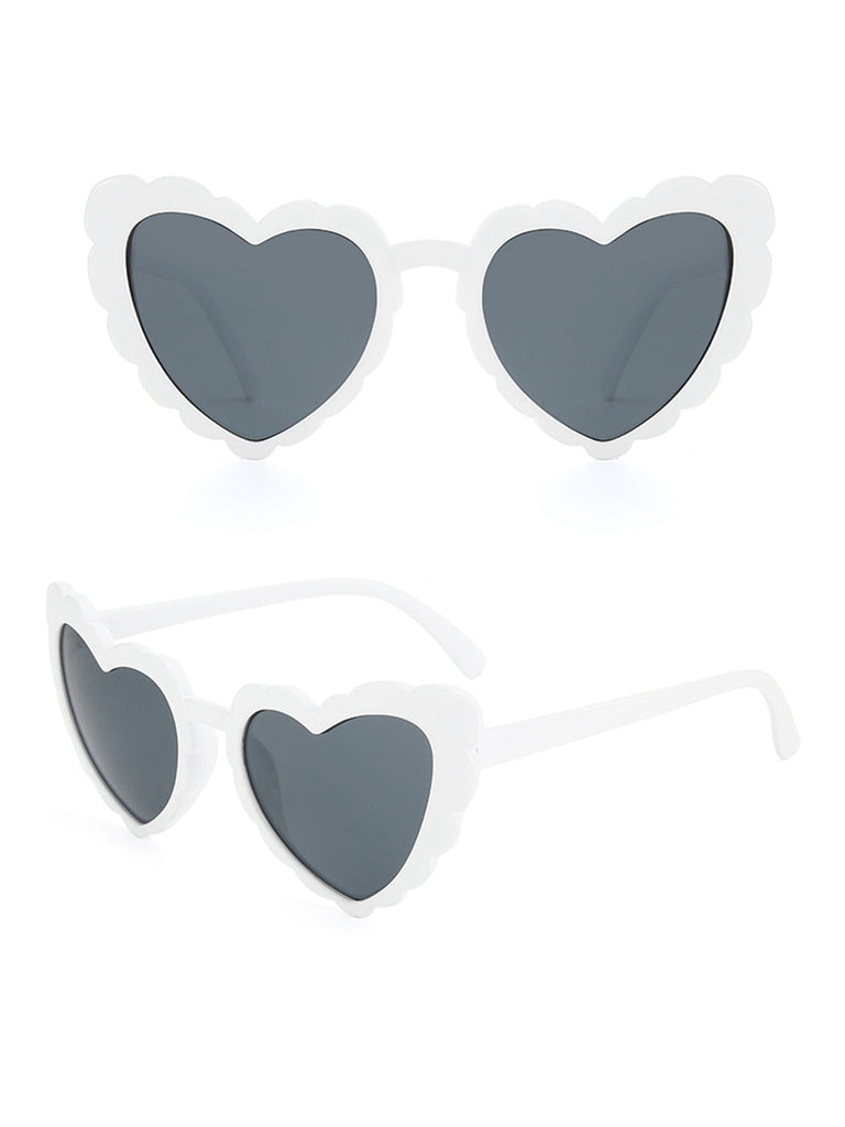 Occhiali da sole vintage con montatura a cuore curvo