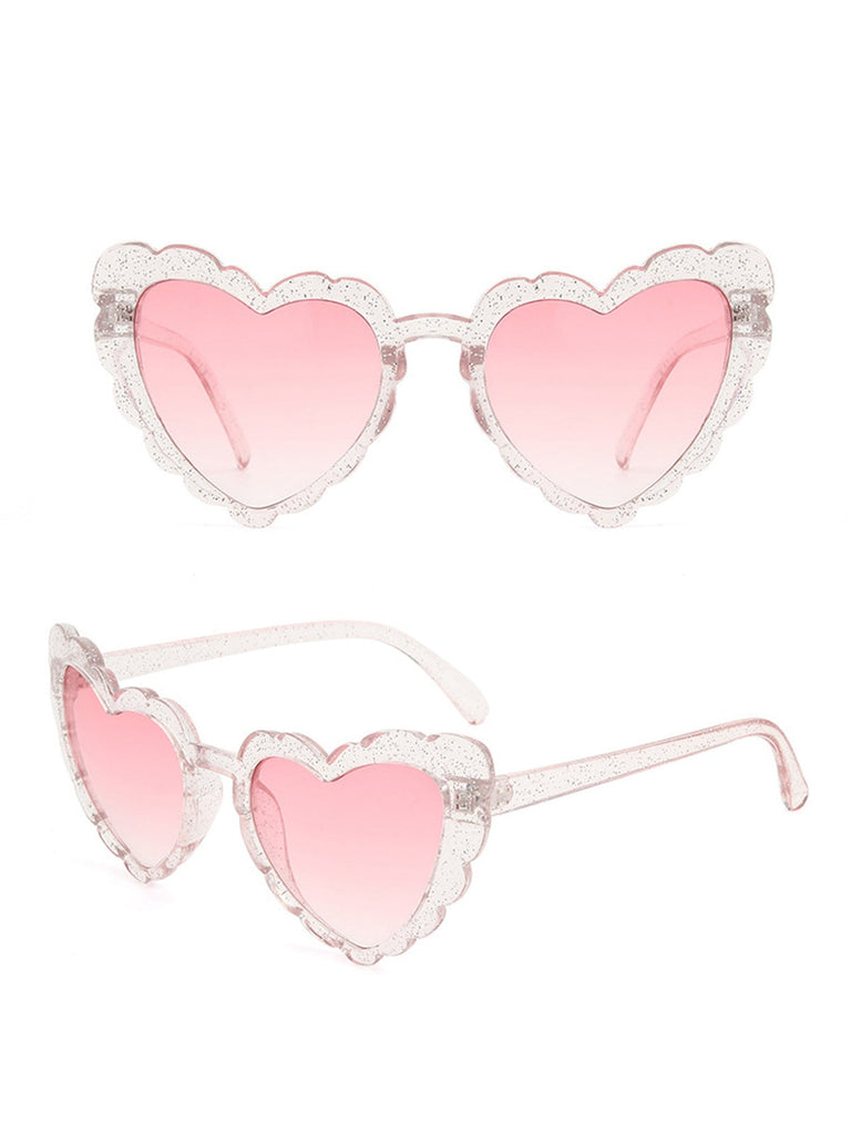 Occhiali da sole vintage con montatura a cuore curvo