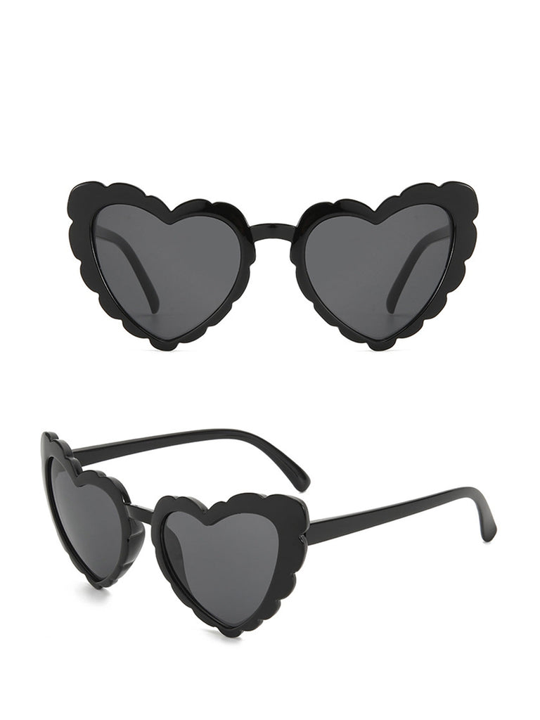 Occhiali da sole vintage con montatura a cuore curvo