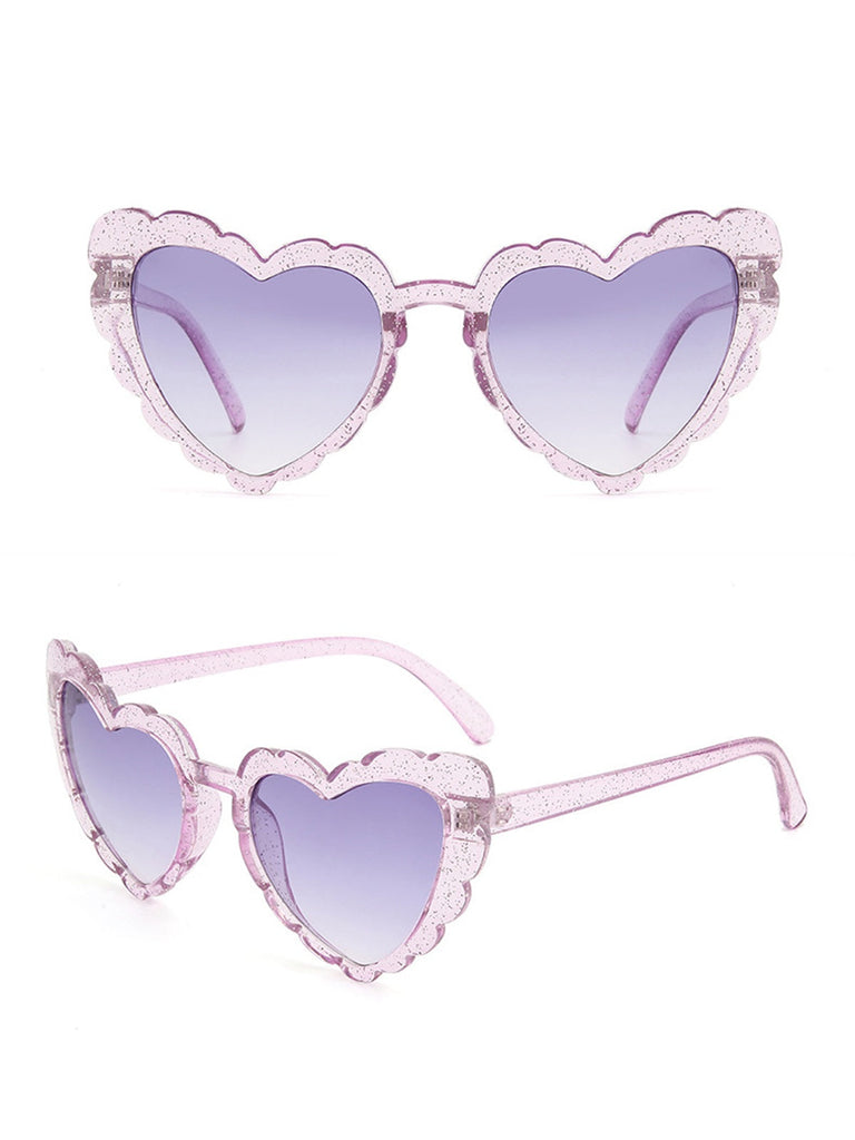 Occhiali da sole vintage con montatura a cuore curvo
