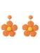 Orecchini pendenti con fiori e strass boho ruffia