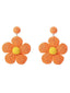 Orecchini pendenti con fiori e strass boho ruffia